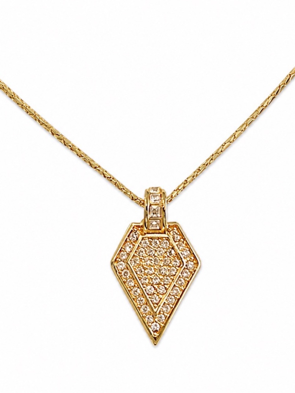 GROSS Vintage 90s Geometric Crystal Necklace